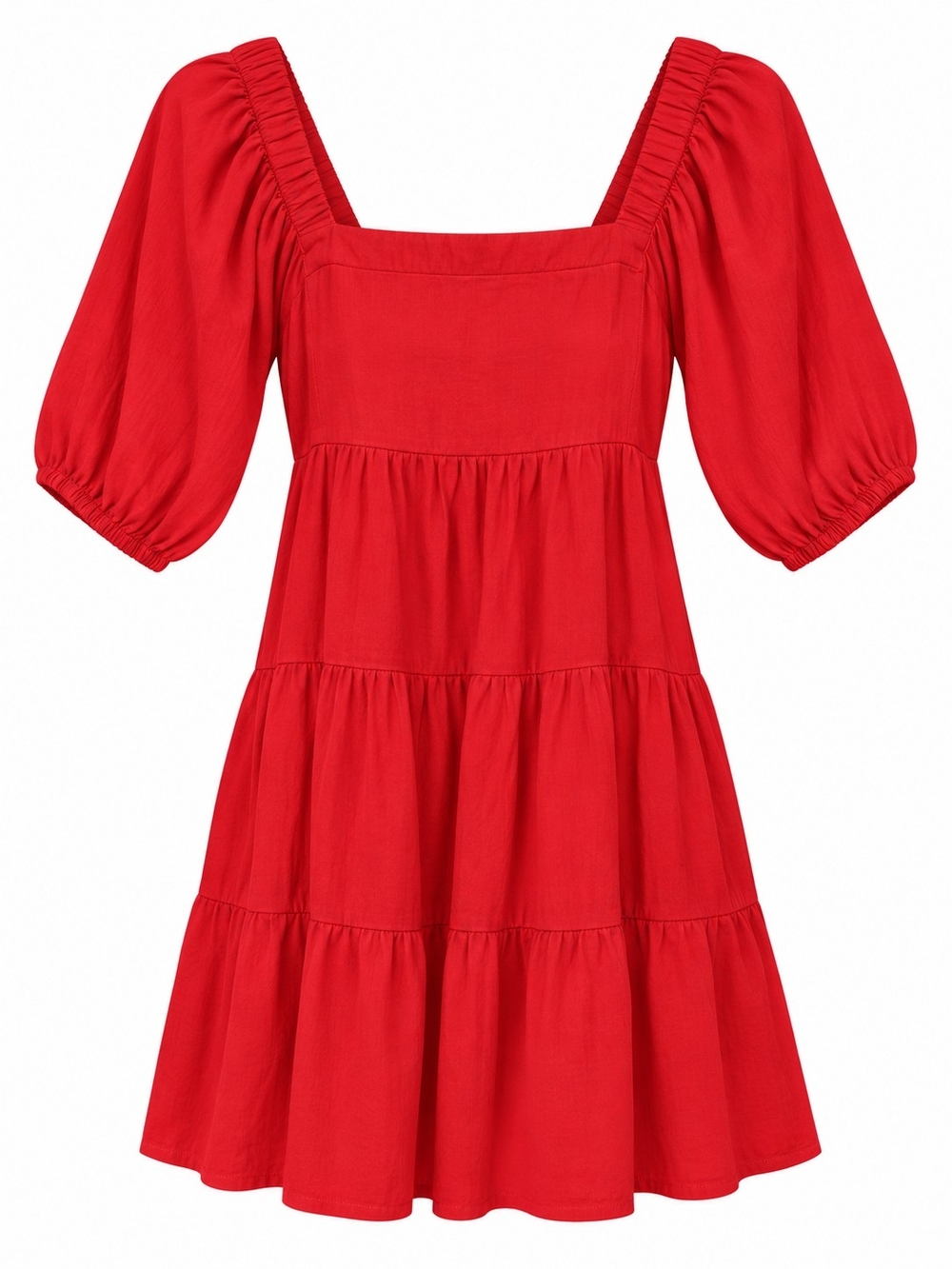 Altar'd State Red Tiered Babydoll Mini Dress XS Boho Flowy